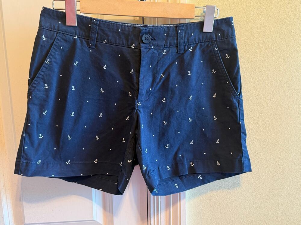 Tommy Hilfiger Navy Blue Nautical Anchor Shirts Women’s Sz 2